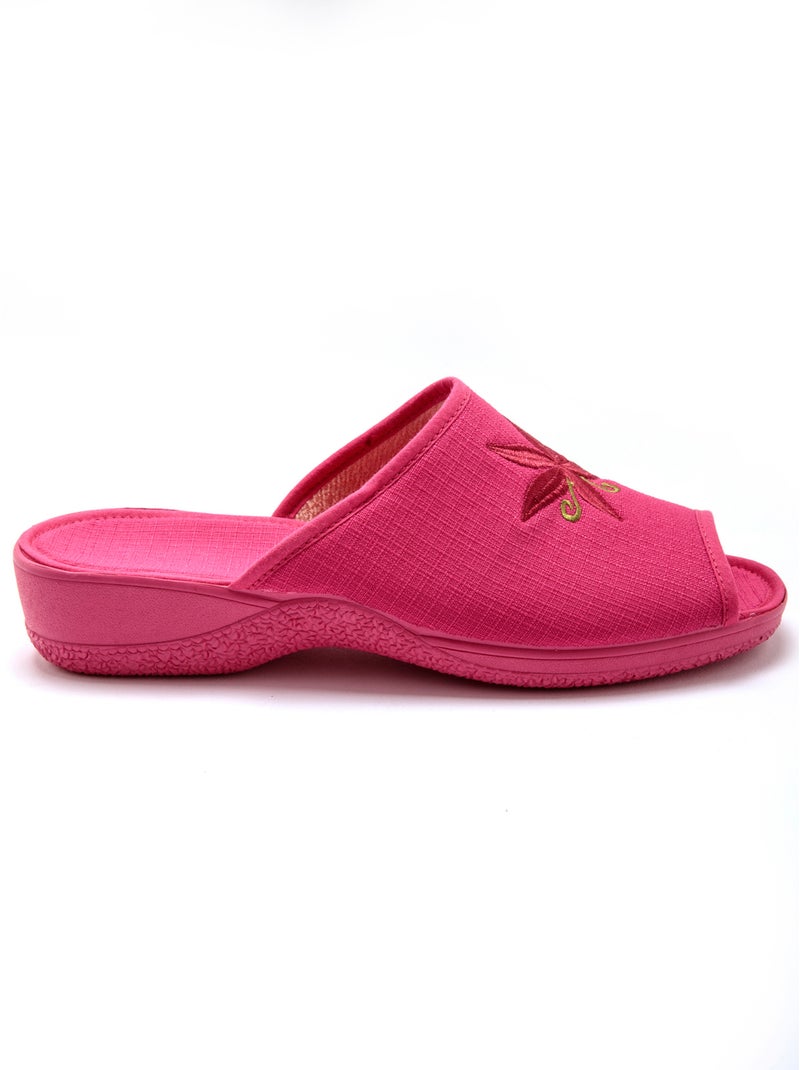 Mules brodées doublure éponge - PEDICONFORT Rose - Kiabi