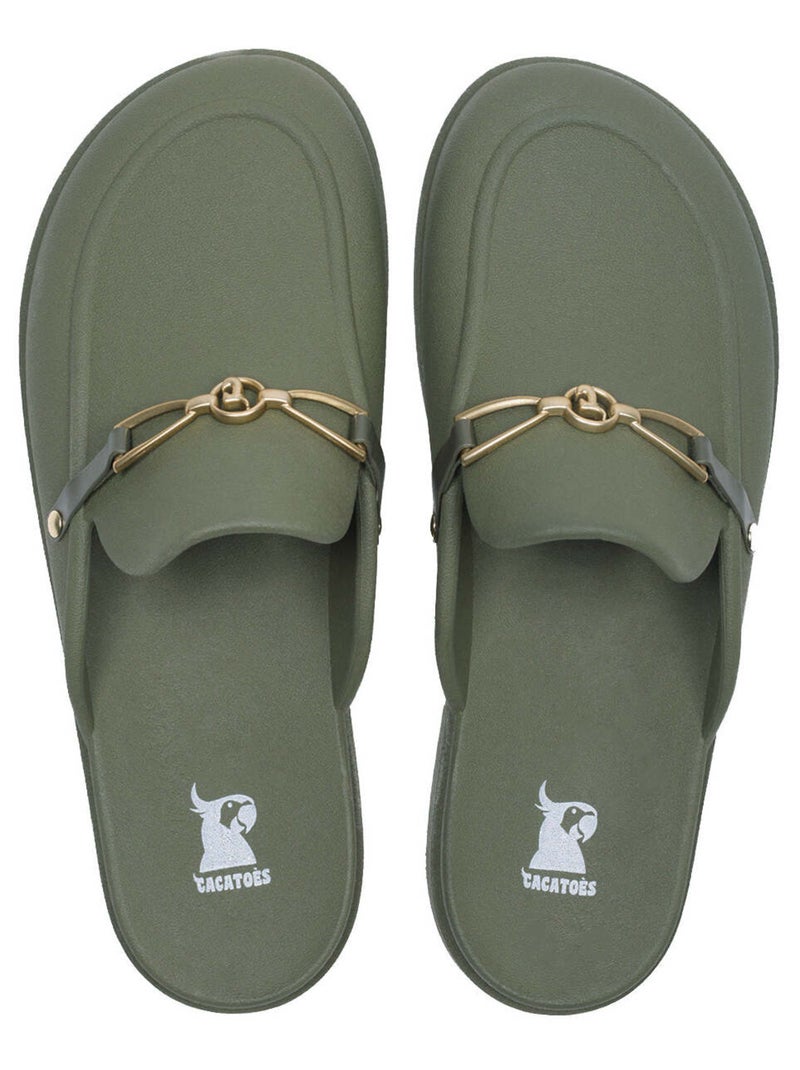 Mules Campos Classic Cacatoès Kaki foncé - Kiabi