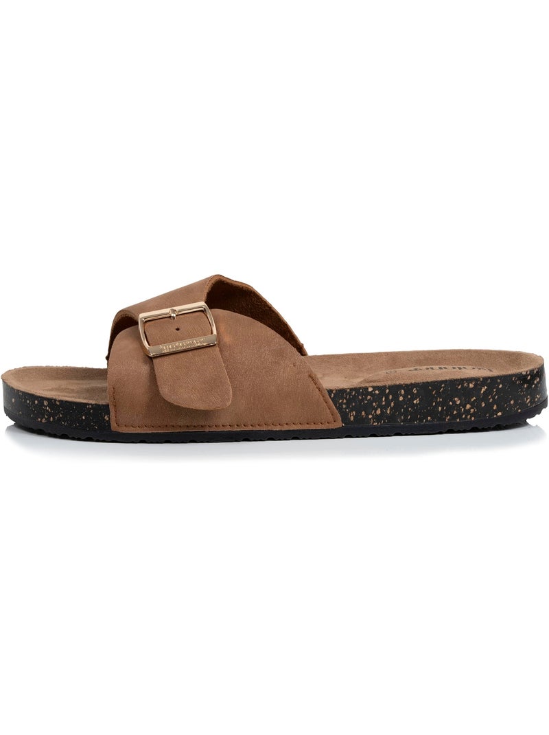 Mules claquettes à simple bride Camel, semelle intérieur patch talon ultra confortables  Isotoner Camel - Kiabi