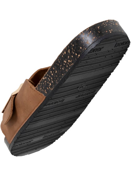 Mules claquettes à simple bride Camel, semelle intérieur patch talon ultra confortables  Isotoner - Kiabi