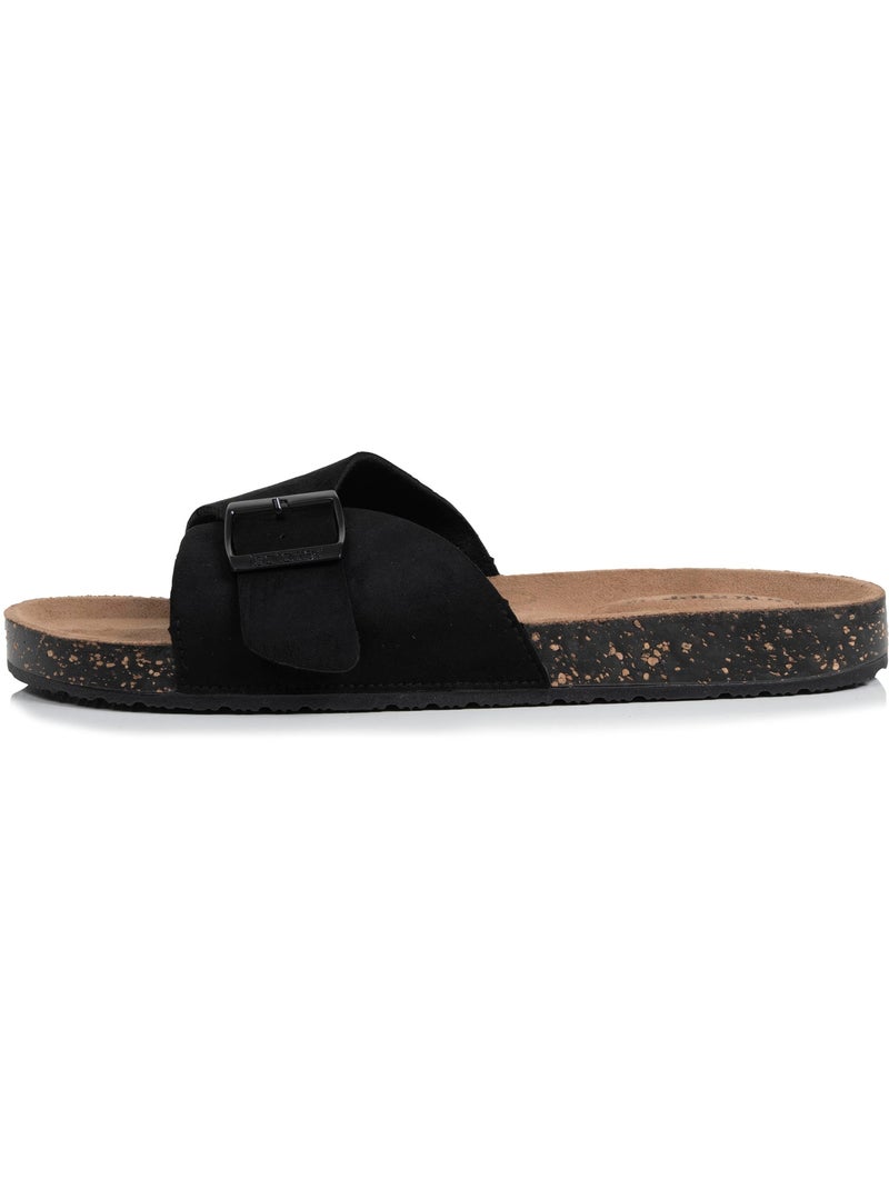 Mules claquettes à simple bride Noire, semelle intérieur patch talon ultra confortables  Isotoner Noir - Kiabi
