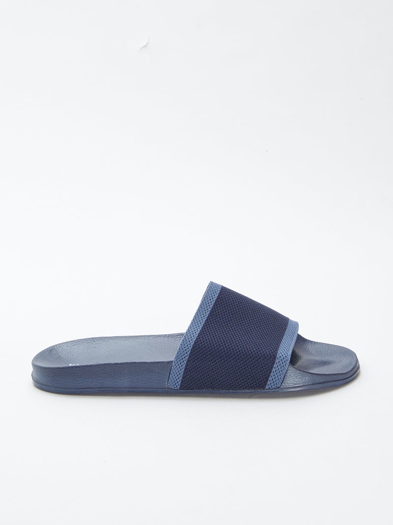 Mules / claquettes bi-matière BLEU - Kiabi