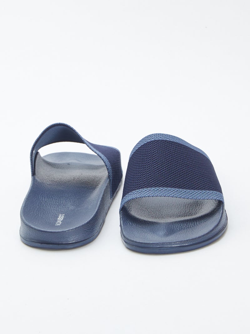 Mules / claquettes bi-matière BLEU - Kiabi