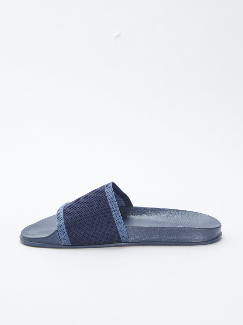 Mules / claquettes bi-matière BLEU - Kiabi