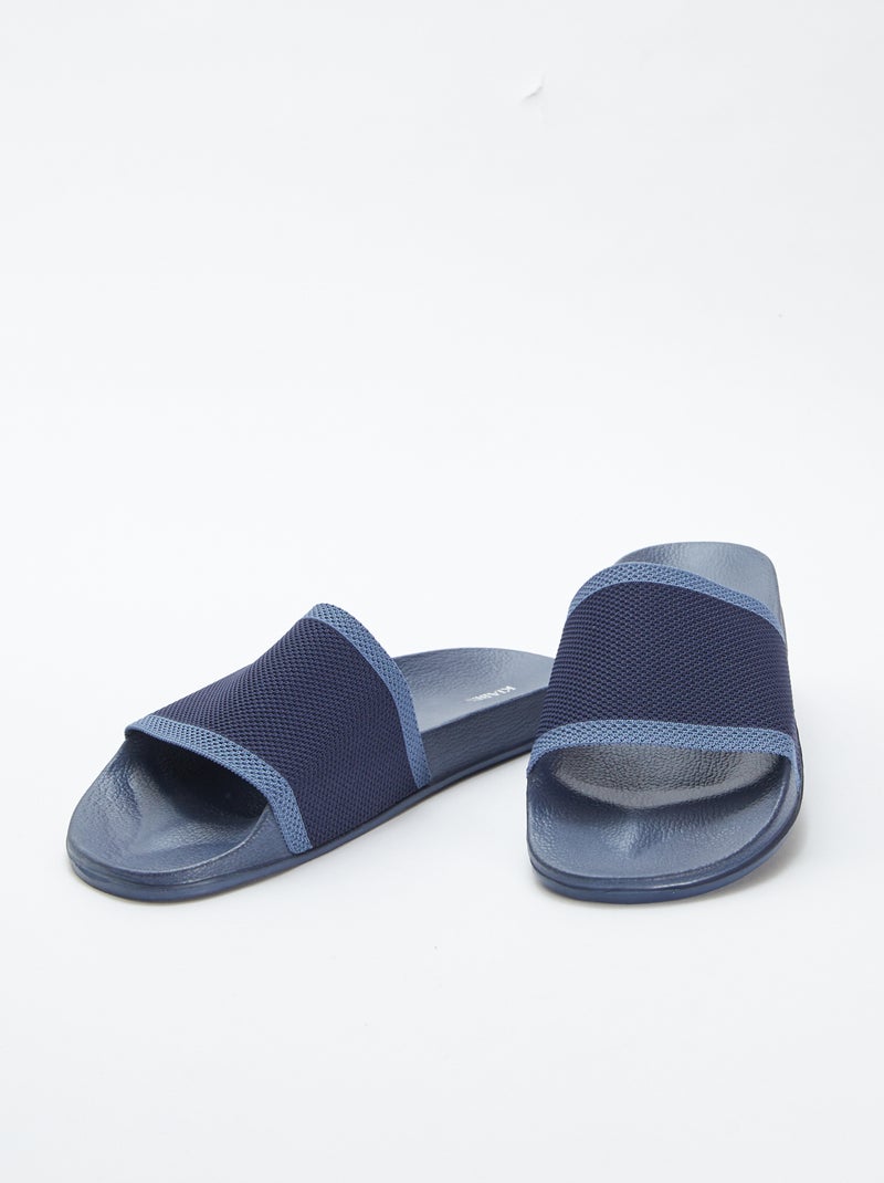 Mules / claquettes bi-matière BLEU - Kiabi