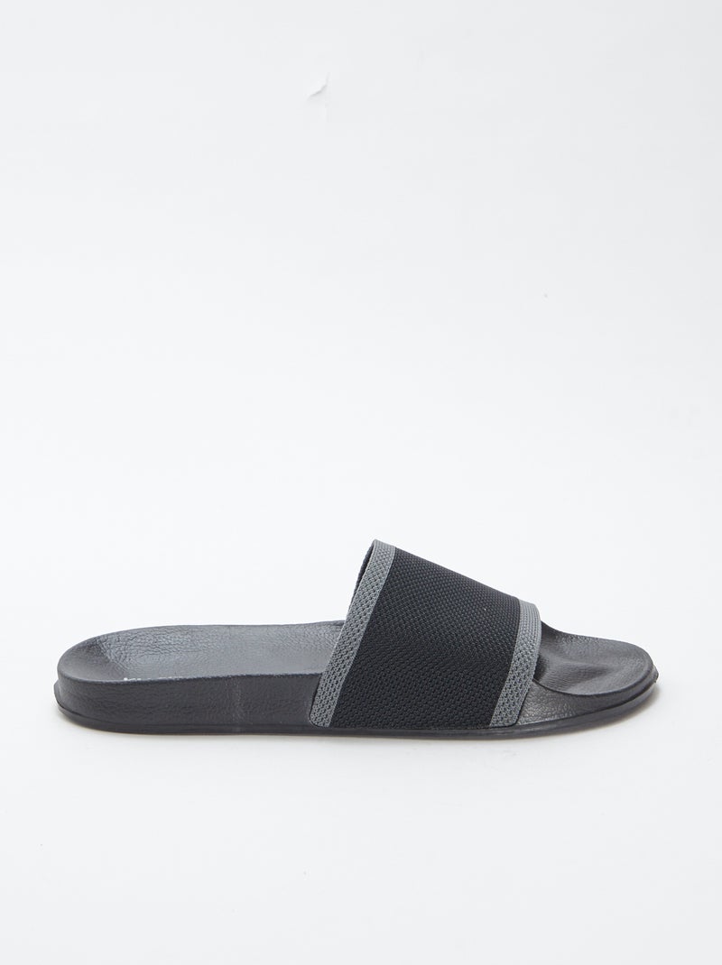 Mules / claquettes bi-matière NOIR - Kiabi