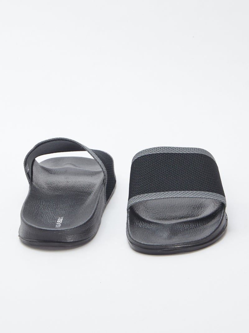 Mules / claquettes bi-matière NOIR - Kiabi