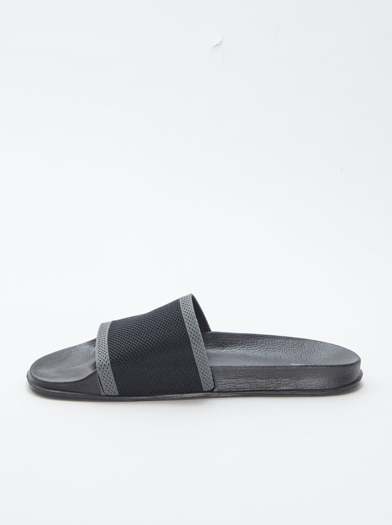 Mules / claquettes bi-matière NOIR - Kiabi