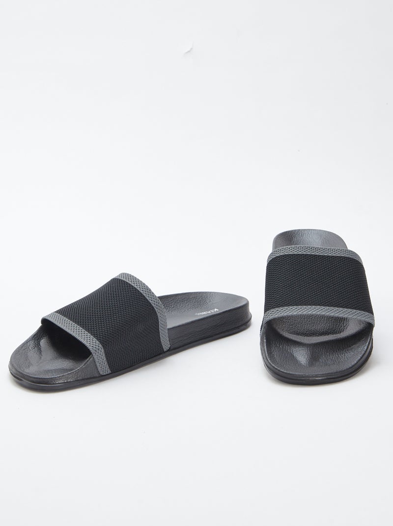 Mules / claquettes bi-matière NOIR - Kiabi
