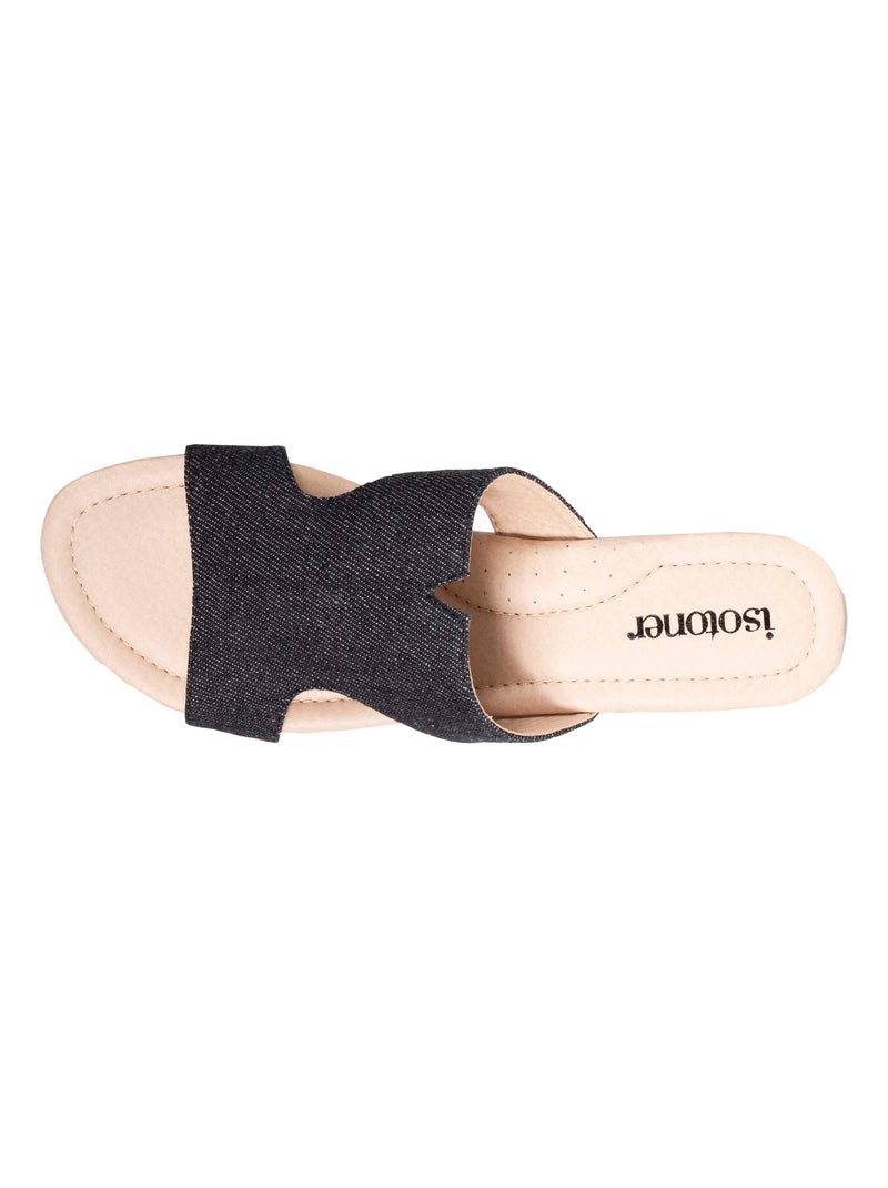 Mules claquettes confort compensée Noir - Kiabi
