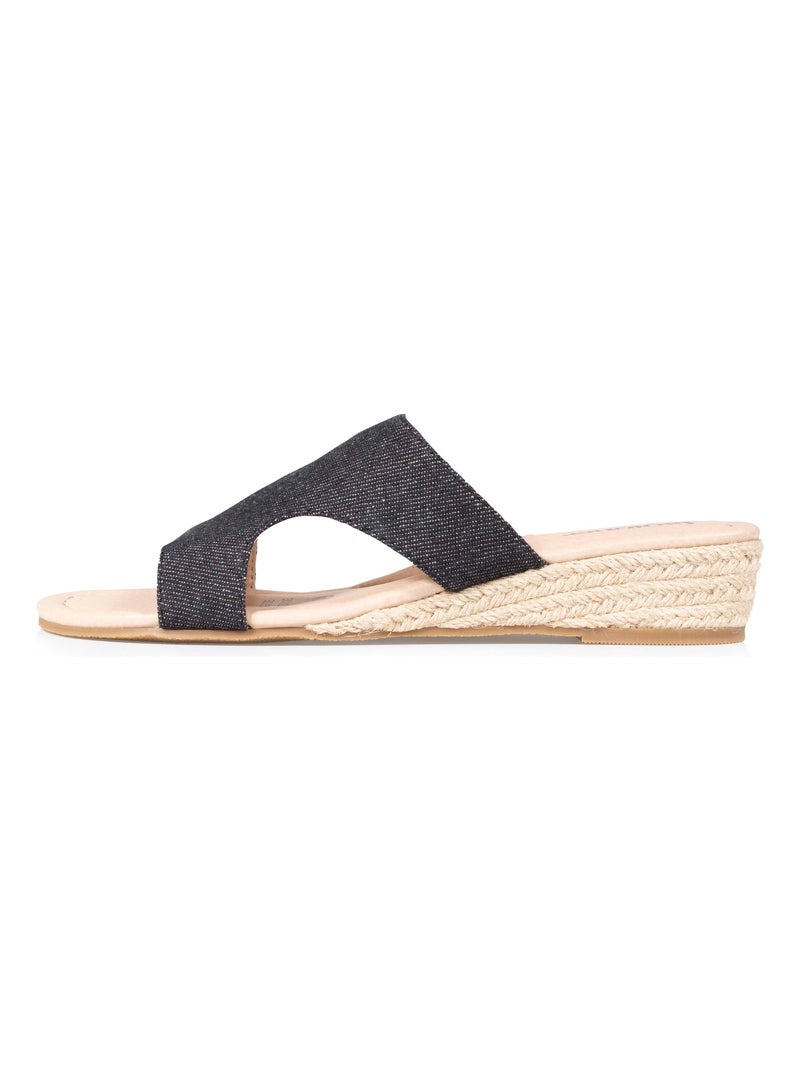 Mules claquettes confort compensée Noir - Kiabi
