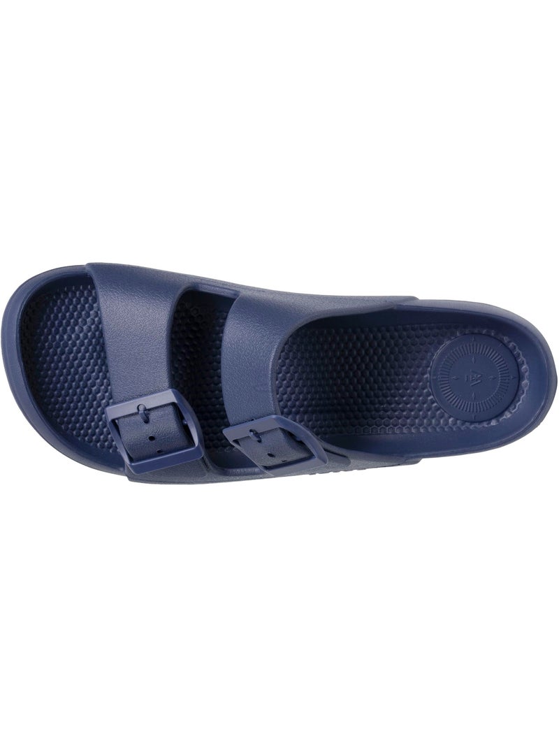 Mules claquettes double bride, semelle confortable et légère, sandale de plage, piscine Bleu marine - Kiabi