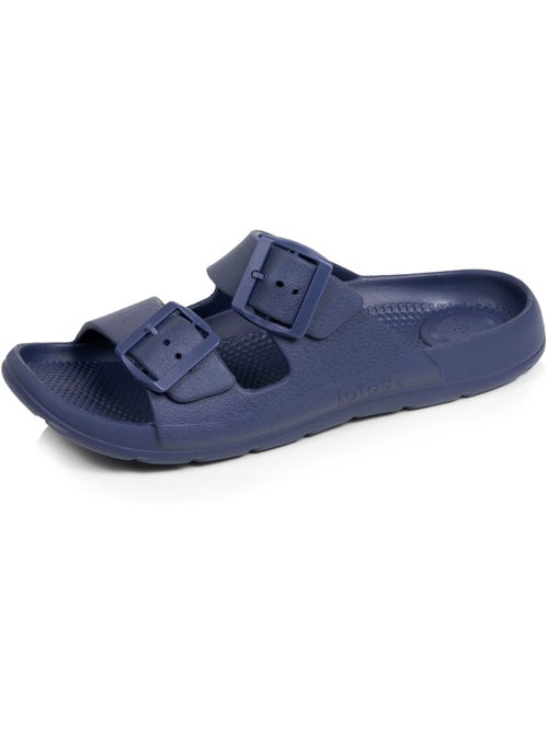Mules claquettes Double bride, semelle confortable et légère, sandale de plage, piscine  Isotoner - Kiabi