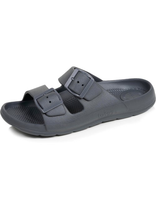 Mules claquettes Double bride, semelle confortable et légère, sandale de plage, piscine  Isotoner - Kiabi