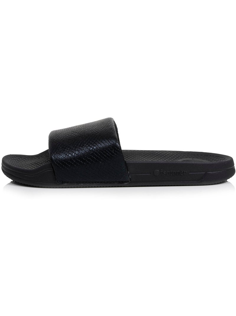 Mules claquettes semelle confortable et légère, sandale de plage, piscine  Isotoner Noir Marron - Kiabi
