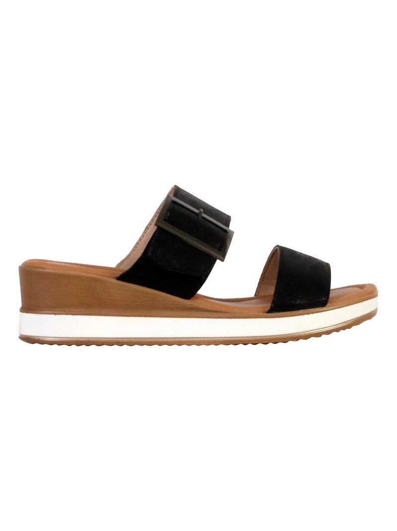 Mules Compensé à Enfiler The Divine Factory Noir - Kiabi