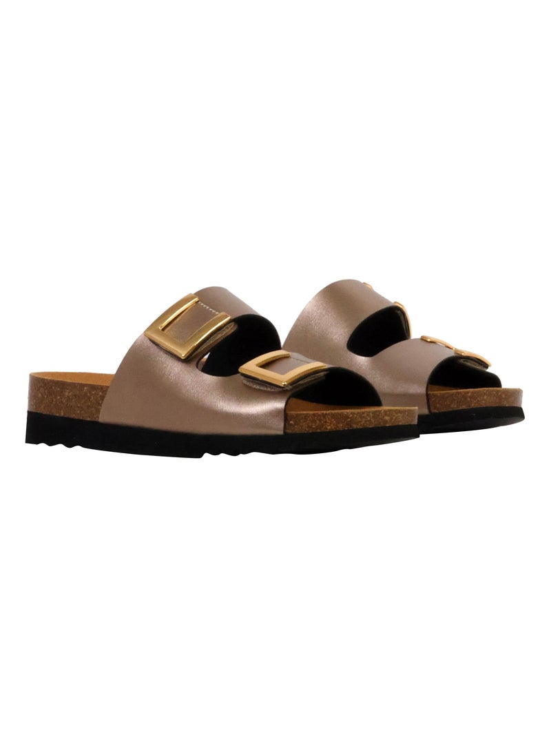 Mules Compensée à Enfiler Scholl Monterey 2 Straps Taupe - Kiabi