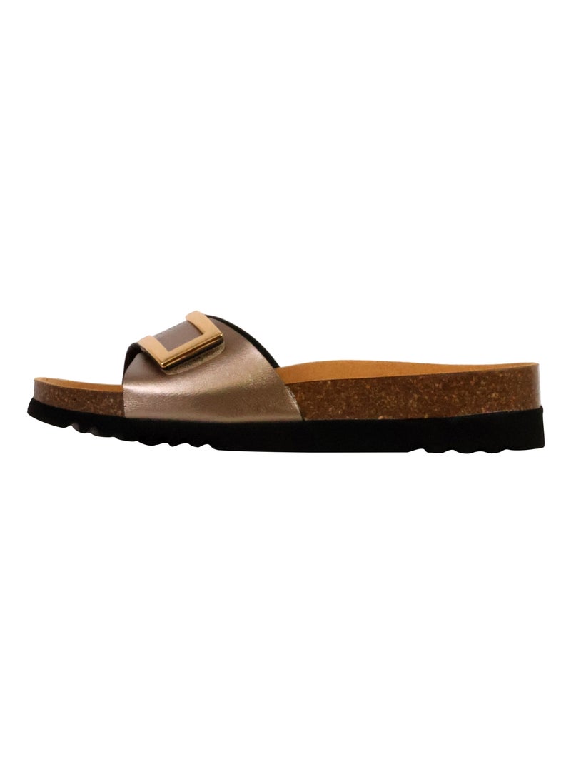 Mules Compensée à Enfiler Scholl Monterey Straps Taupe - Kiabi