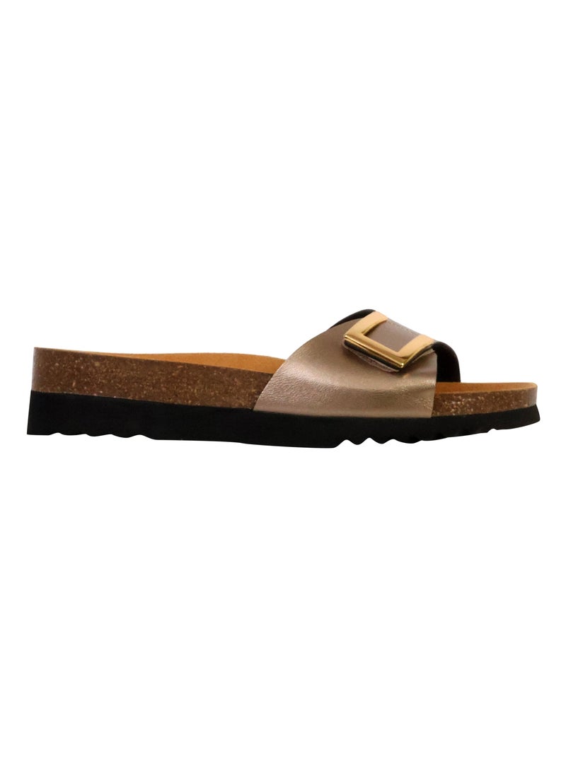 Mules Compensée à Enfiler Scholl Monterey Straps Taupe - Kiabi