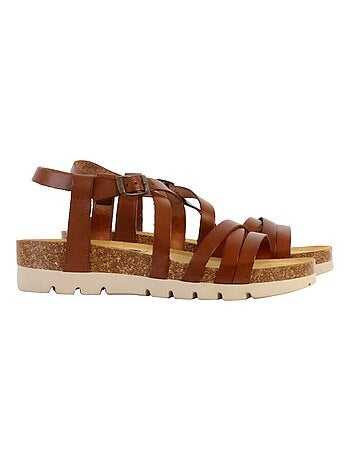 Mules Compensée Cuir Plakton Comba