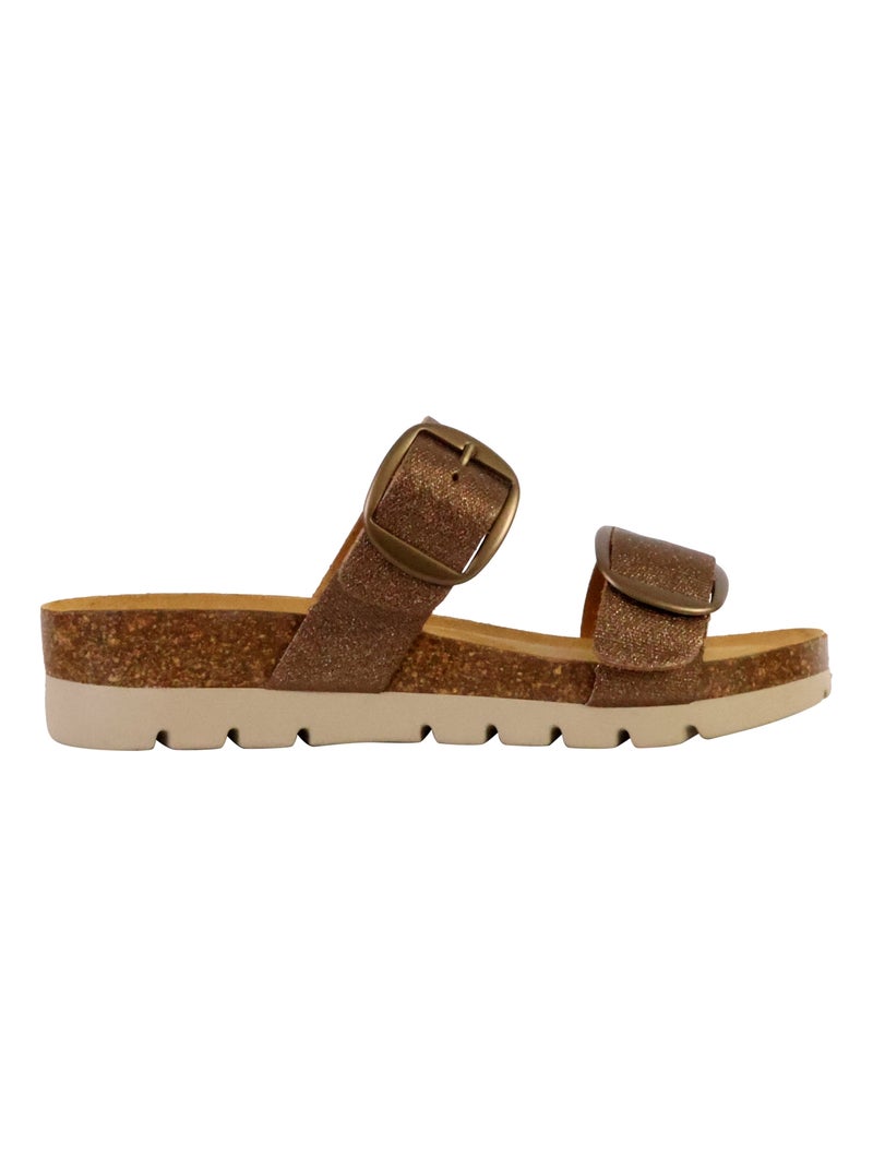Mules Compensée Cuir Plakton Combarro Marron - Kiabi