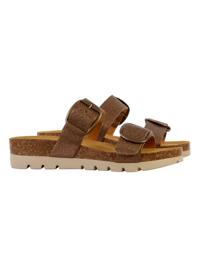 Mules Compensée Cuir Plakton Combarro Marron - Kiabi