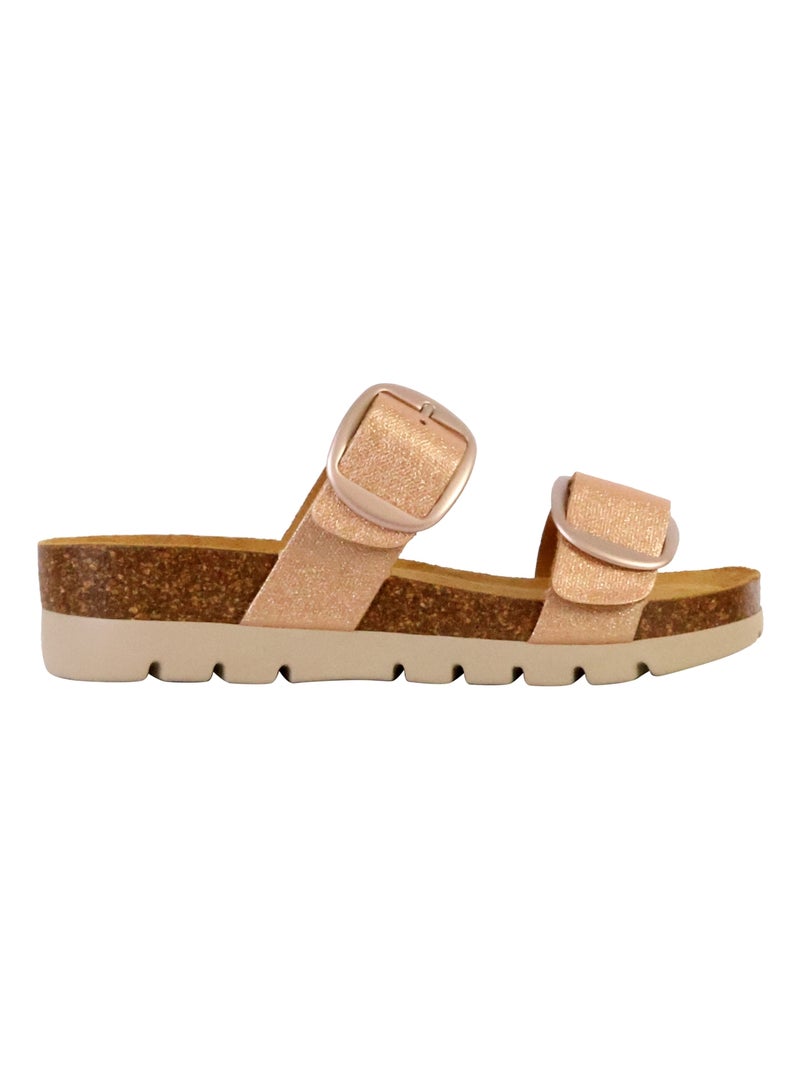 Mules Compensée Cuir Plakton Combarro Rose - Kiabi