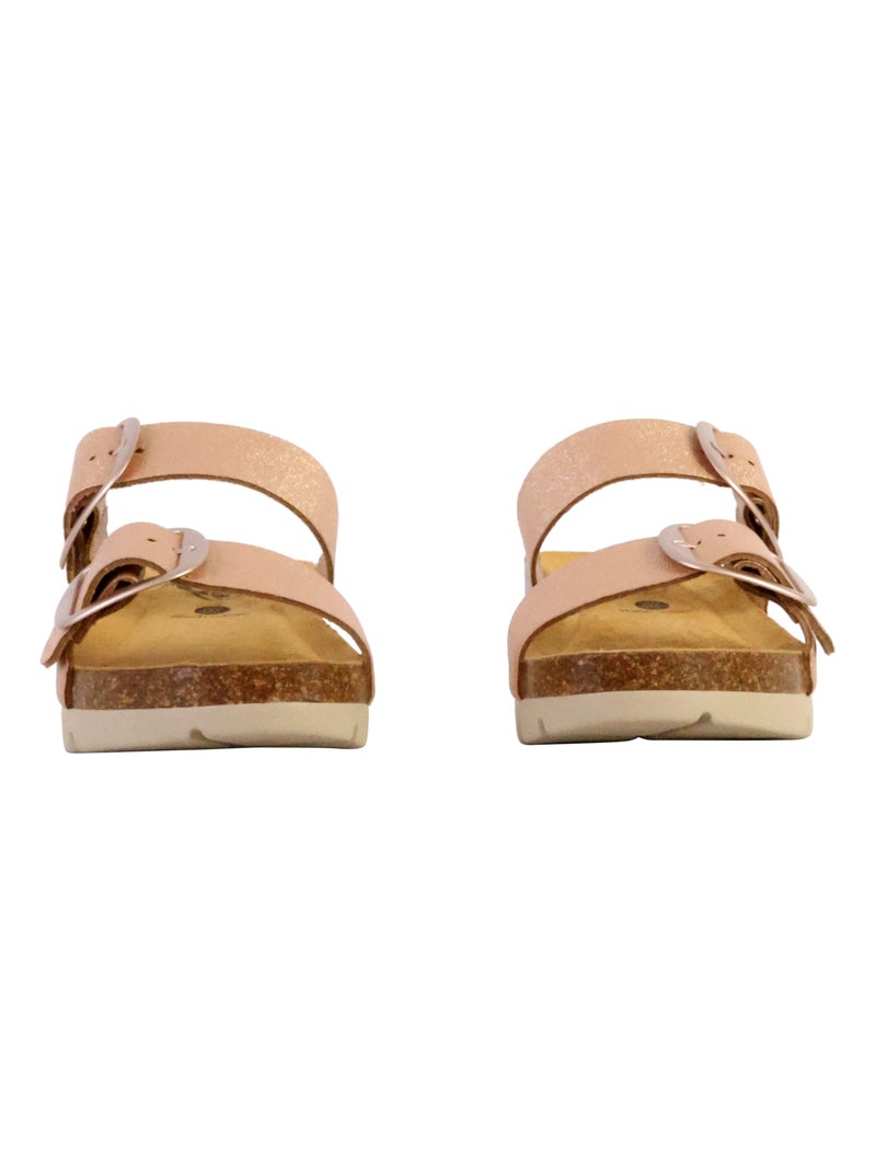 Mules Compensée Cuir Plakton Combarro Rose - Kiabi