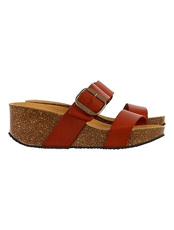 Mules Compensée Cuir Plakton So Rock