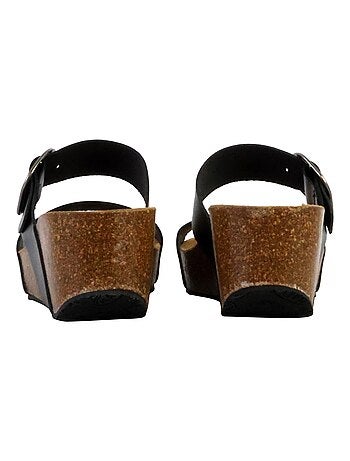 Mules Compensée Cuir Plakton So Rock