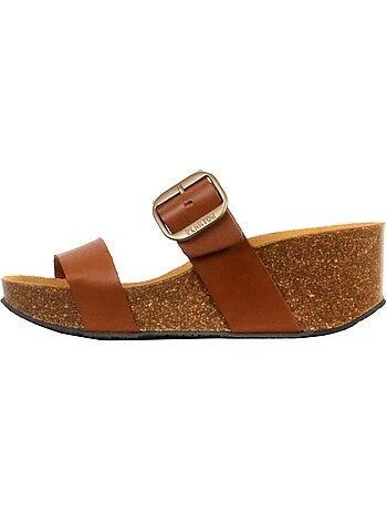 Mules Compensée Cuir Plakton So Rock