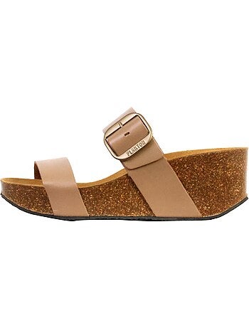 Mules Compensée Cuir Plakton So Rock