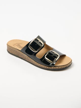 Mules compensées à boucles réglables largeur confort