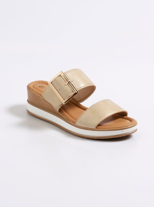 Mules compensées bride boucle fantaisie - Kiabi