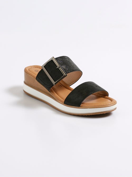 Mules compensées bride boucle fantaisie - Kiabi