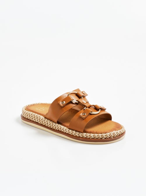 Mules compensées brides avec anneaux - Kiabi