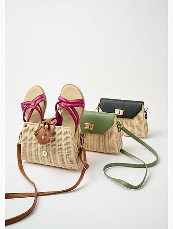 Mules compensées brides croisées cuir - AFIBEL