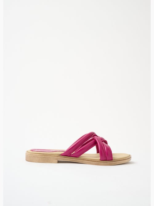Mules compensées brides croisées cuir - AFIBEL - Kiabi