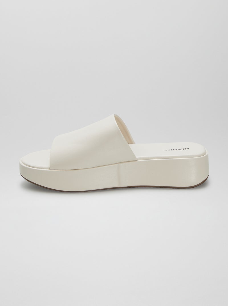 Mules compensées en simili Beige - Kiabi