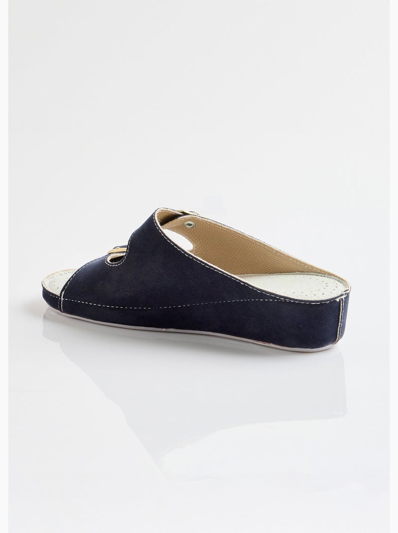 Mules confort grande largeur à boucles - Afibel Bleu - Kiabi