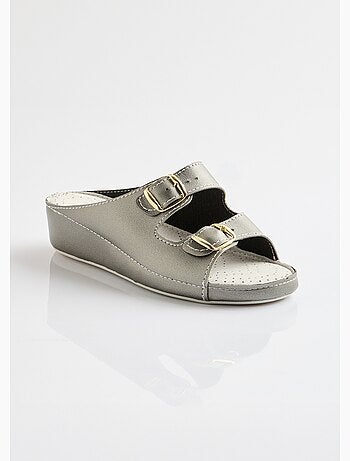 Mules confort grande largeur à boucles - Afibel