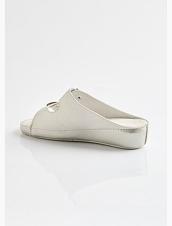 Mules confort grande largeur à boucles