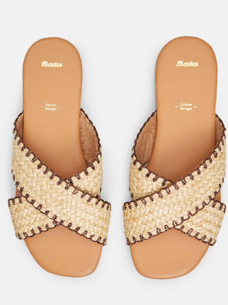 Mules confortables BATA Beige - Kiabi