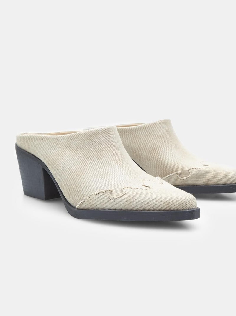 Mules confortables  modèle Western BATA Beige - Kiabi