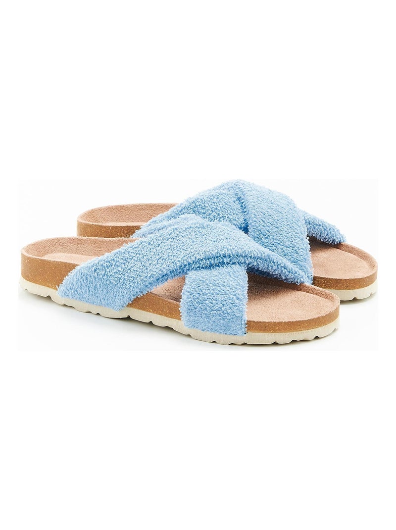 Mules croisées éponge Piedical - Damart Bleu polaire - Kiabi