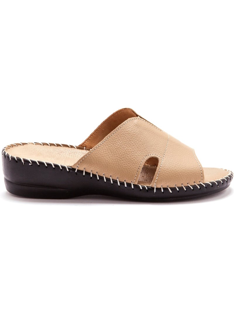 Mules cuir à aérosemelle - PEDICONFORT Beige - Kiabi