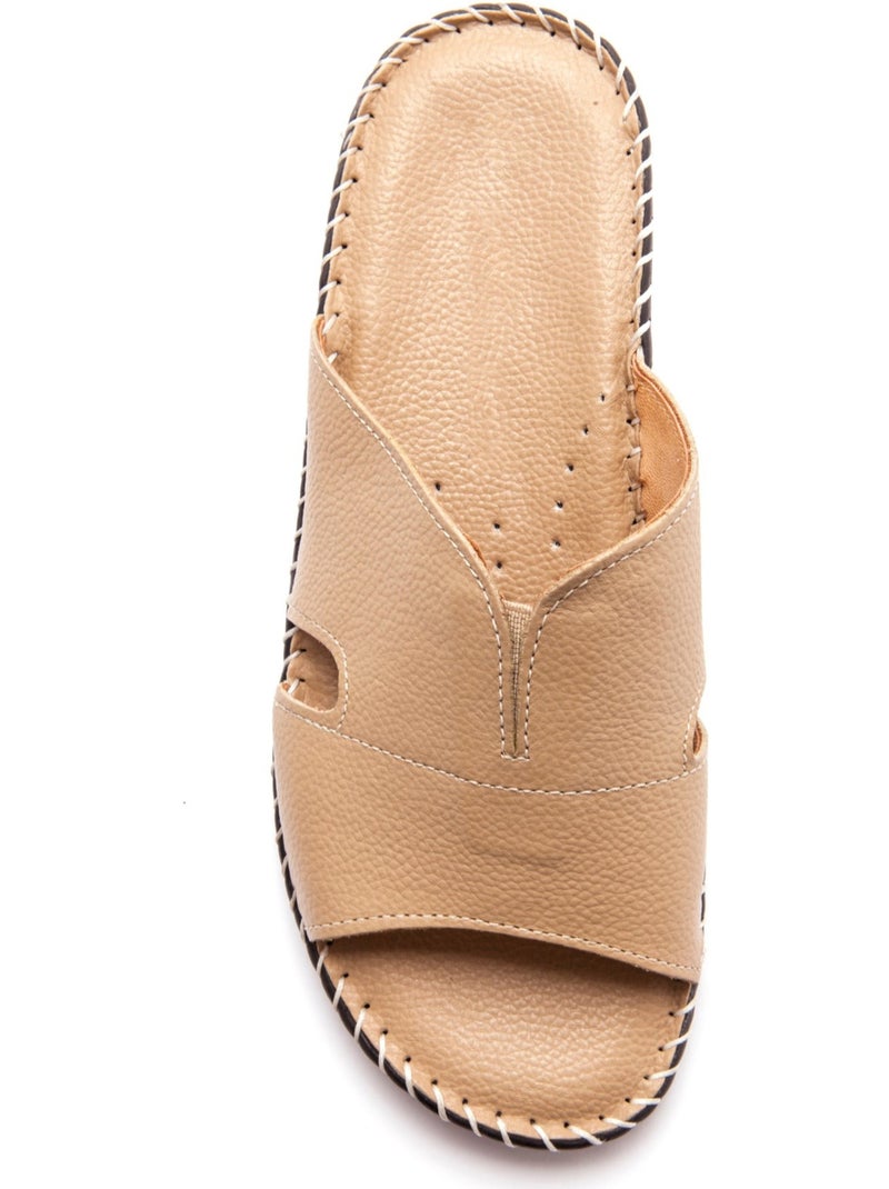 Mules cuir à aérosemelle - PEDICONFORT Beige - Kiabi