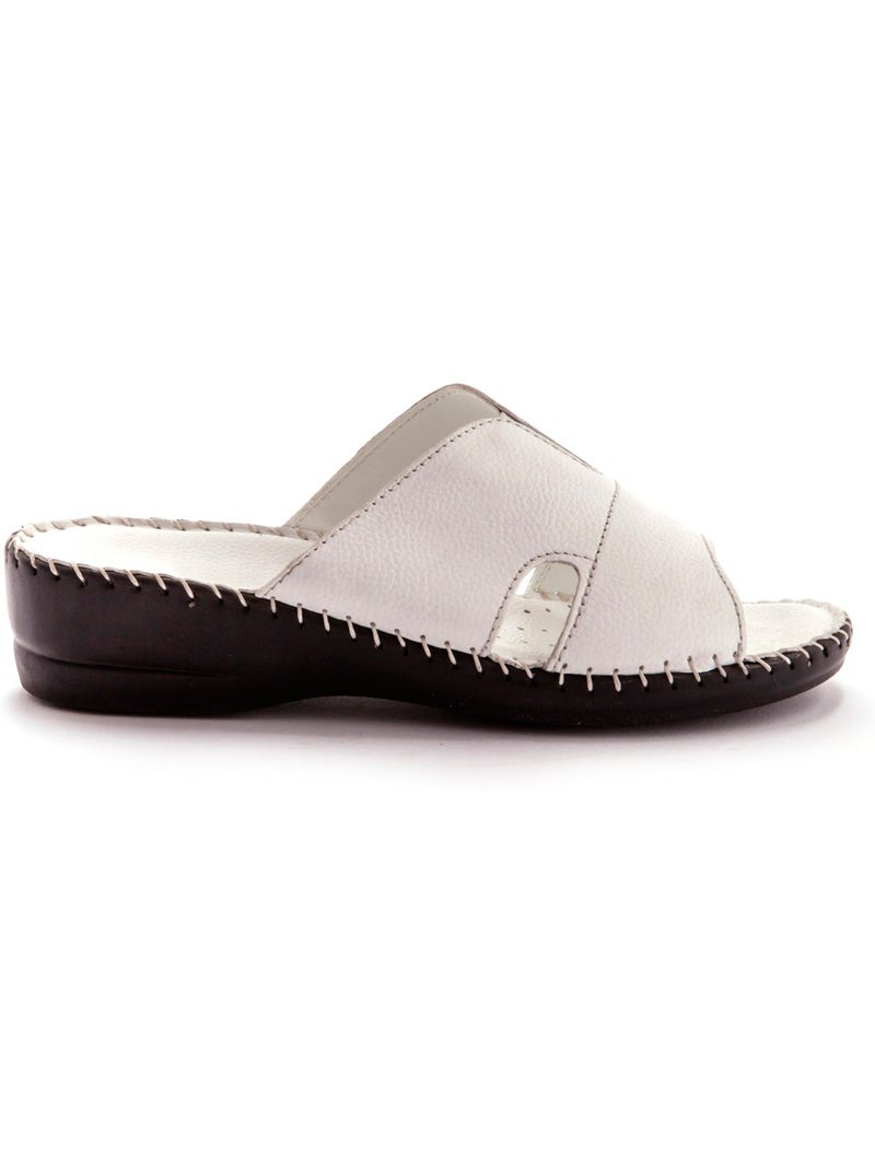 Mules cuir à aérosemelle - PEDICONFORT Blanc Blanc - Kiabi