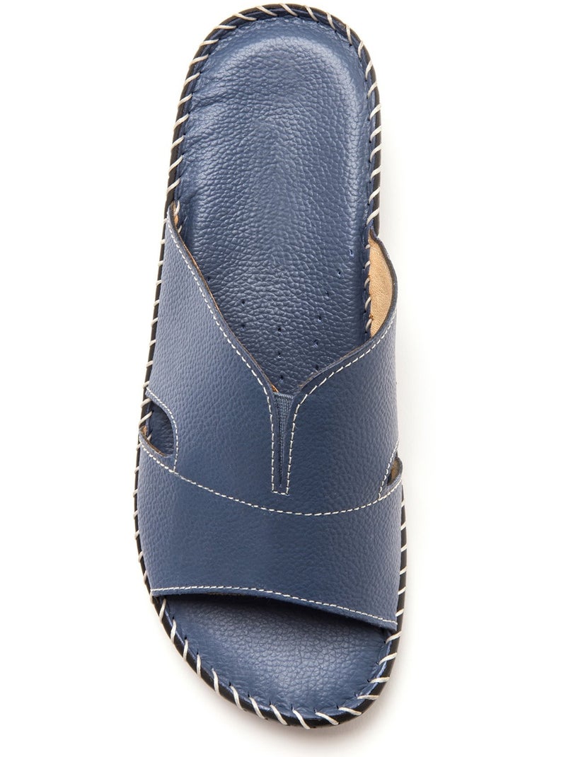 Mules cuir à aérosemelle - PEDICONFORT Bleu - Kiabi