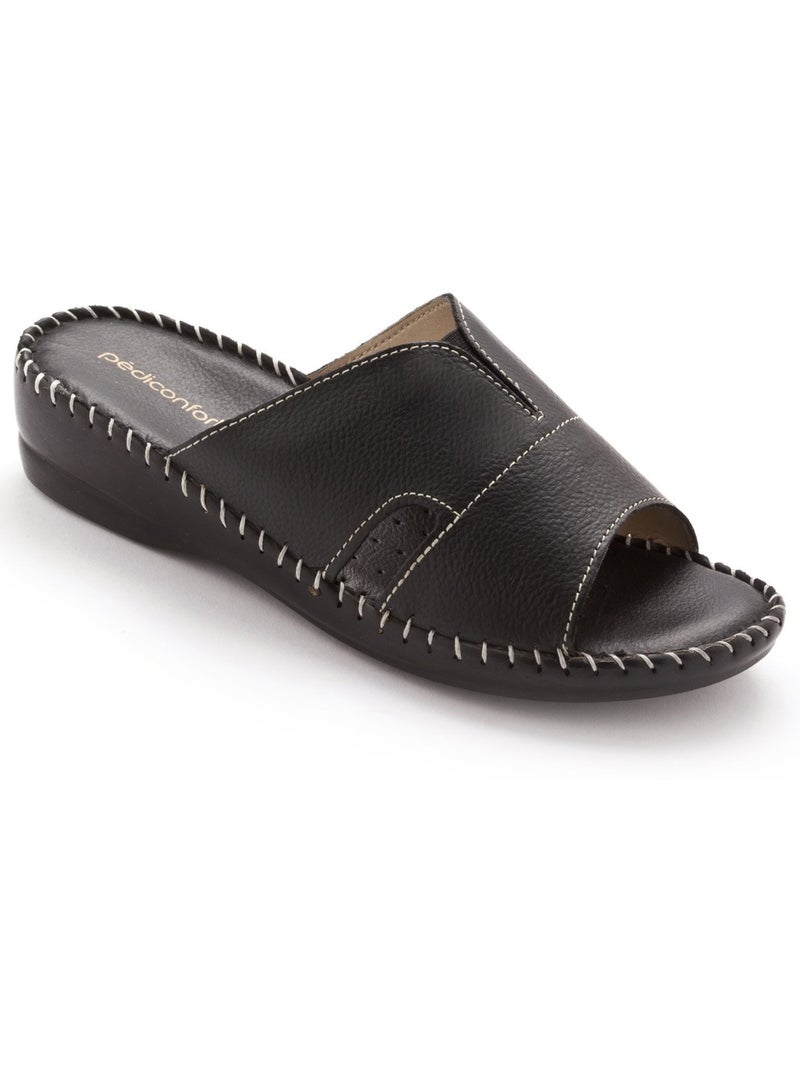 Mules cuir à aérosemelle - PEDICONFORT Noir Noir - Kiabi